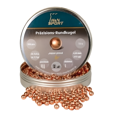 Пульки H&N Prazisions-Rundkugel Copper Plated 4.5мм (500шт.)