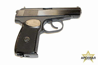 Пневматический пистолет МР-654К .газобал. с обнов.рук.(черная)